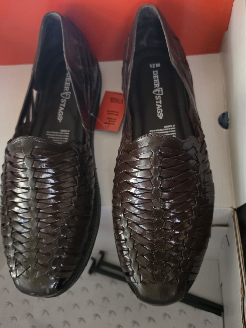 Tag Men's Dark Brown Woven Slip-On Loafers